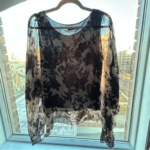Elena Baldi- made in Italy oversized silk blouse, batwing sleeve- medium